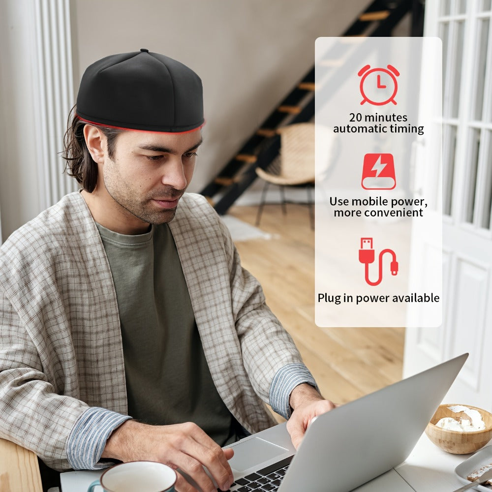 Red Light Therapy Cap FDA Cleared 120 LEDs | 660nm & 830nm Wavelength Hair Growth Helmet for Home Use | Near Infrared Light Therapy Hat