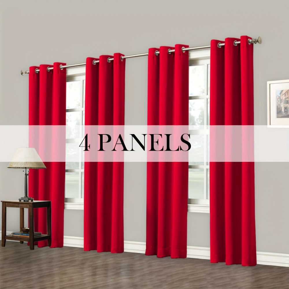 Grommet-Top Blackout Curtain Options in Nine Colors with Seven Width, Length or Panel-Count Labels