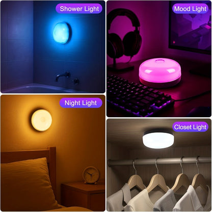 RGBW Wall Sconce Light Rechargeable Magnetic Mount for an Everyday Personal Care Routine, with the Listed Configuration