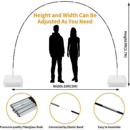 Balloon Arch Kit Stand Set with Water-Fillable Base, Adjustable 9FT Tall 10FT Wide Balloon Column Stand for Wedding Birthday Party Christmas