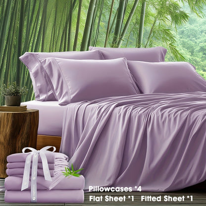 Viscose-Derived Blend Sheet Set with 4- or 6-Piece Packages, 11 Colors and Four Bed Size Options