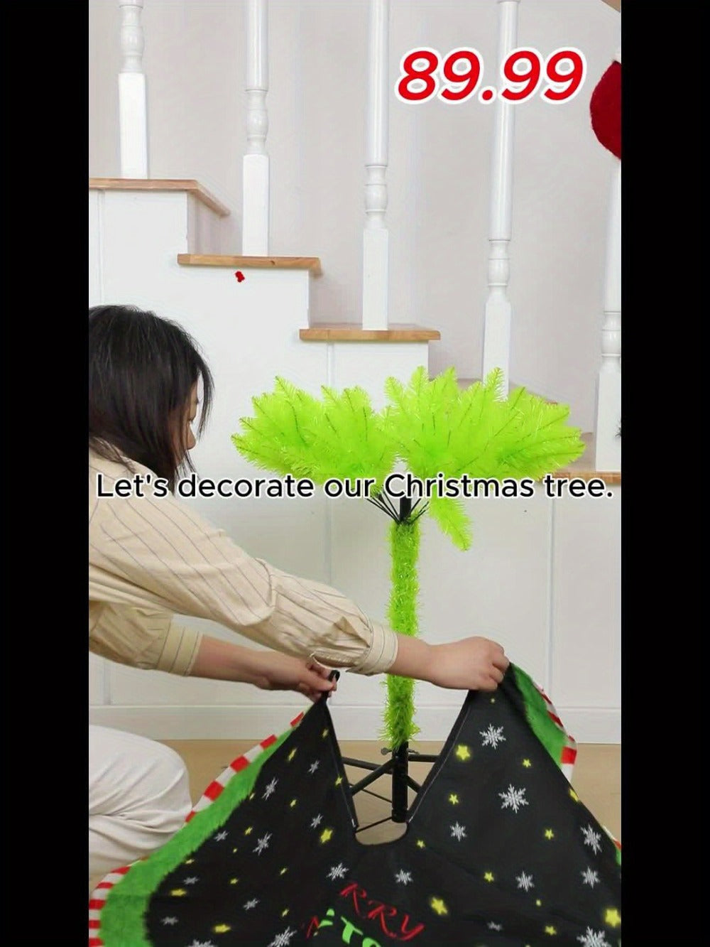 6 Foot Artificial Christmas Tree with Lights Tree Skirt and Christmas Ball Bendable Xmas Tree for Entryways, Bedrooms and Living Spaces