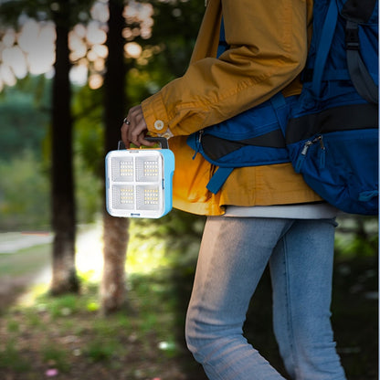 Solar Camping Lantern with Four Adjustable Modes, Solar and USB Charging, Bracket and Hook for Camping, Hiking and Emergencies