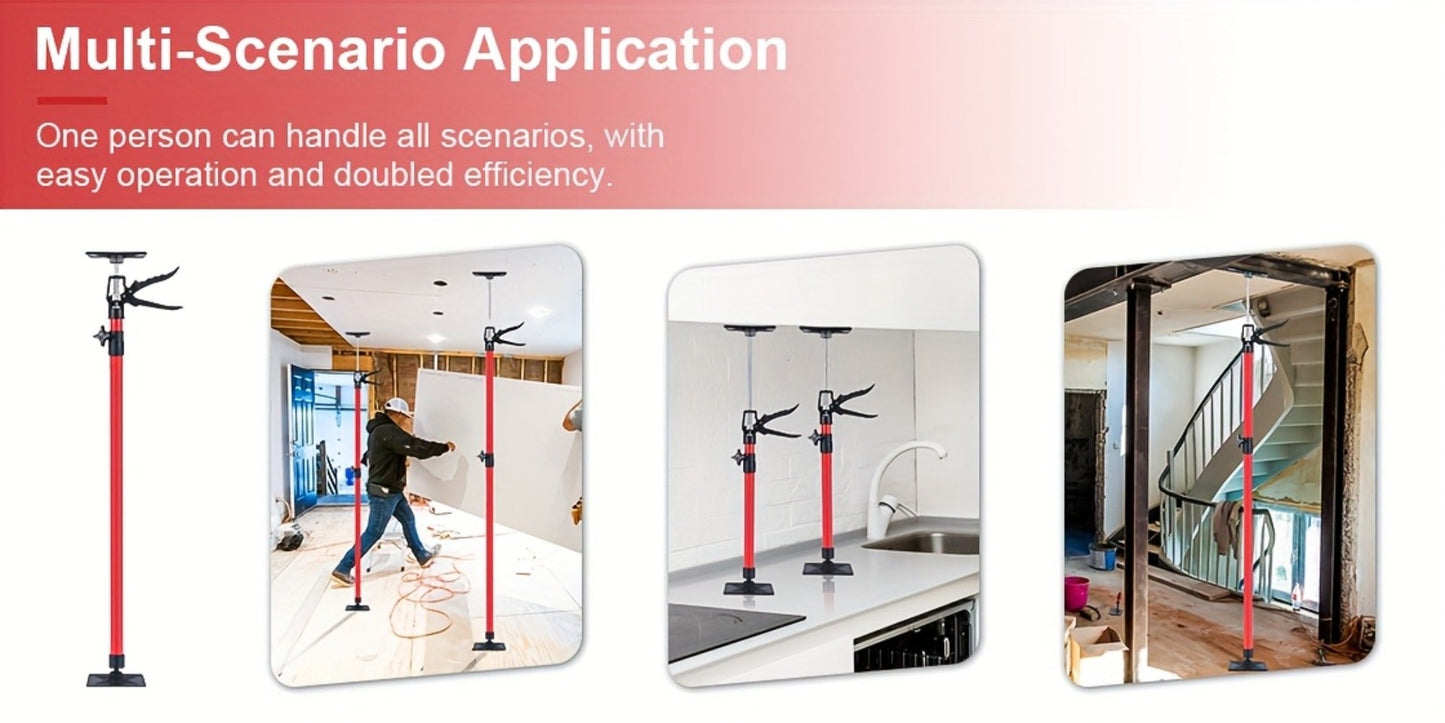 Telescopic Support Rod Adjustable 11.8-114in Anti-Slip Third Hand Support System 2pcs Drywall for Entryways, Bedrooms and Living Spaces