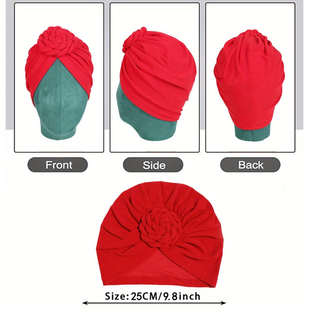 Boho Turban Headbands for Women 5 Pack – African Indian Style Twisted Knot Knit Hair Wrap Hat Retro Ethnic Fashion Head Scarf Baotou Cap