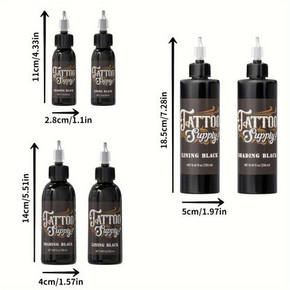 Neebol Super Black Tattoo Ink Darkest Outlining Shading Blending Fade-Resistant Professional Body Art Pigment for Artists & Beginners 100ml