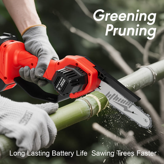 Mini Chainsaw Cordless 4 & 6 Inch Electric - Upgraded Portable Battery Chainsaw with Safety Lock