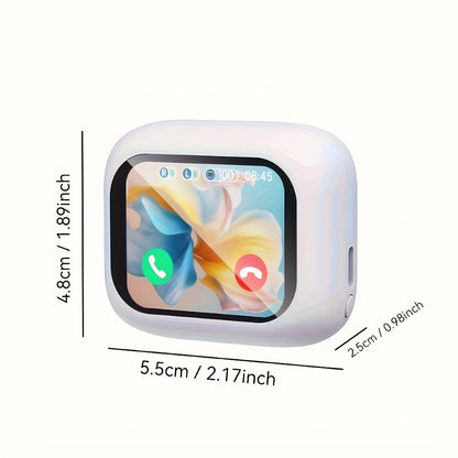 In-Ear AI Translation Earbuds with Color Screen Charging Case in Black or White Finish Options