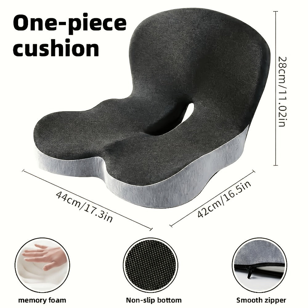 Wide One-Piece L-Shaped Seat Cushion with Integrated Back, Zippered Cover and Three Color Options