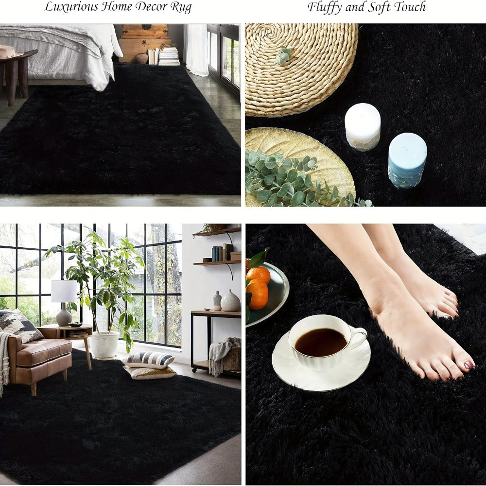 Rectangular Shaggy Area Rug with Nine Color Labels and 3 x 5-Foot to 8 x 10-Foot Size Options