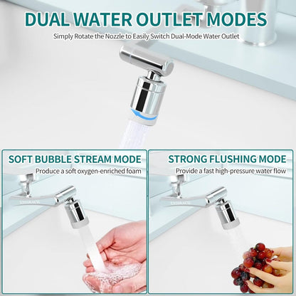 1440° Rotating Faucet Extender Brass Multifunctional 1080° 360° Swivel Robotic Arm Sink for Home Plumbing Maintenance and Repair
