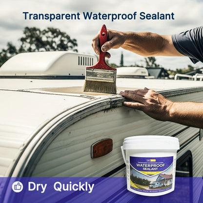 RV Waterproof Sealant 4.41LB – Flexible Clear Roof & Gutter Sealant Covers 160 Sq Ft | Multi-Surface Water-Based Coating for RV