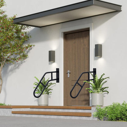 Stair Handrail Outdoor Anti-Slip Wall Mounted for 1-3 Steps, U-Shaped Carbon Steel Grab Bar for Porch