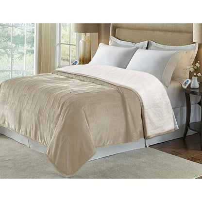 Dual Control Electric Heated Blanket with 10 Heat Levels - Auto Shutoff, Overheat Protection, Fast Heating