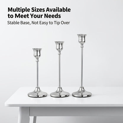 Copper Plated Candlestick Holders Bulk Set for Entryways, Bedrooms and Living Spaces, with the Listed Configuration