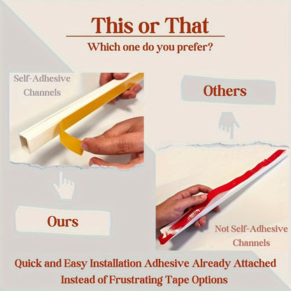 Cable Raceway Cord Hider for Wall Paintable White Self-Adhesive No-Drill for an Everyday Personal Care Routine