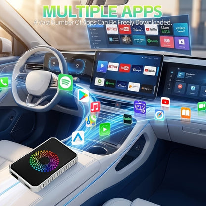 Wireless CarPlay Adapter AI Box 3-in-1 – Netflix YouTube TikTok Streaming, Dual WiFi 2.4G+5G, USB Drive Support