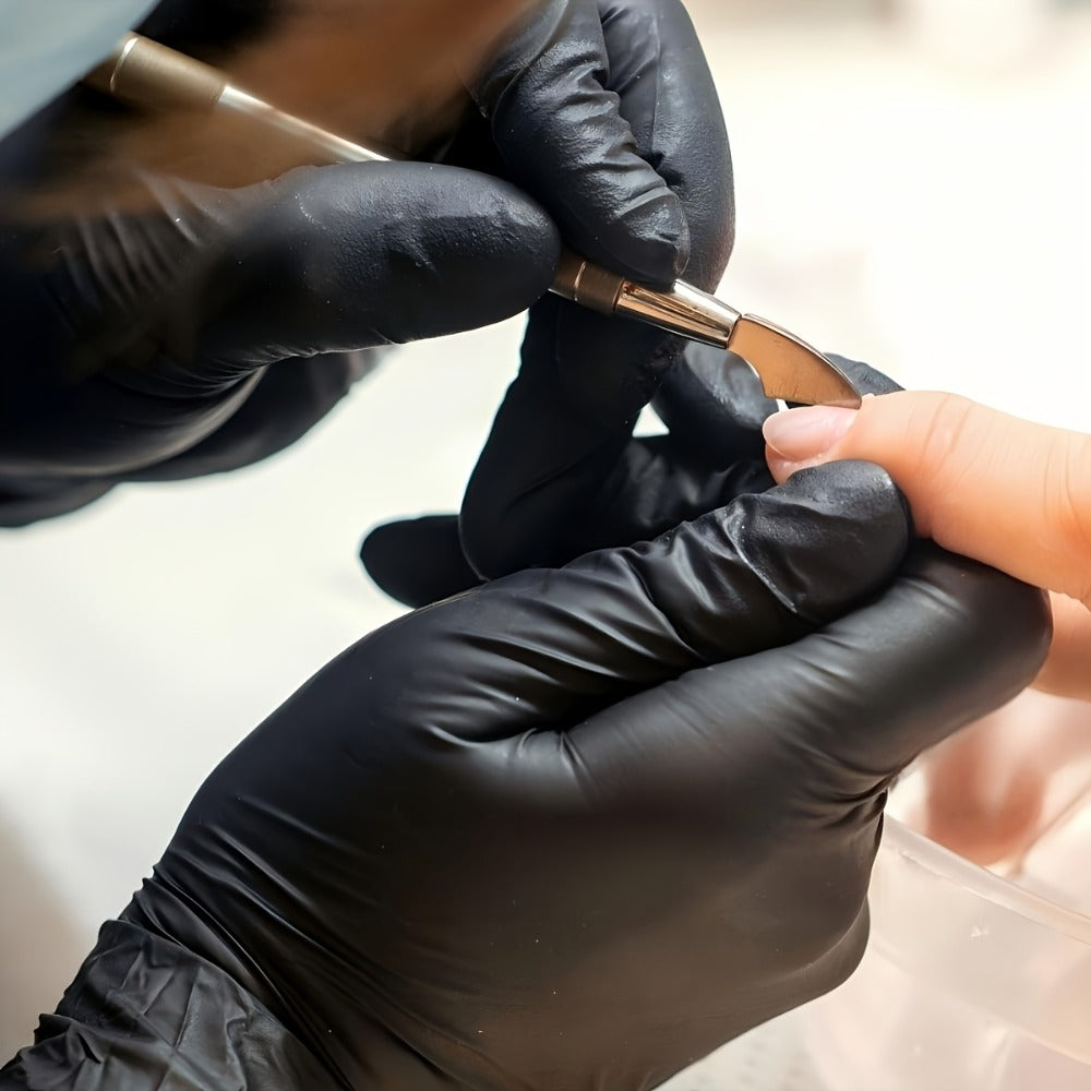 Black Nitrile Disposable Gloves in 100-Count Packs with 6 Mil Label and M, L or XL Size Options