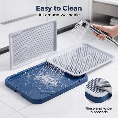 Indoor Dog Toilet Tray – Splash-Proof Wall Style, Non-Slip Removable Pet Potty Tray in Thickened PP for Small to Medium Dogs, Extra Large