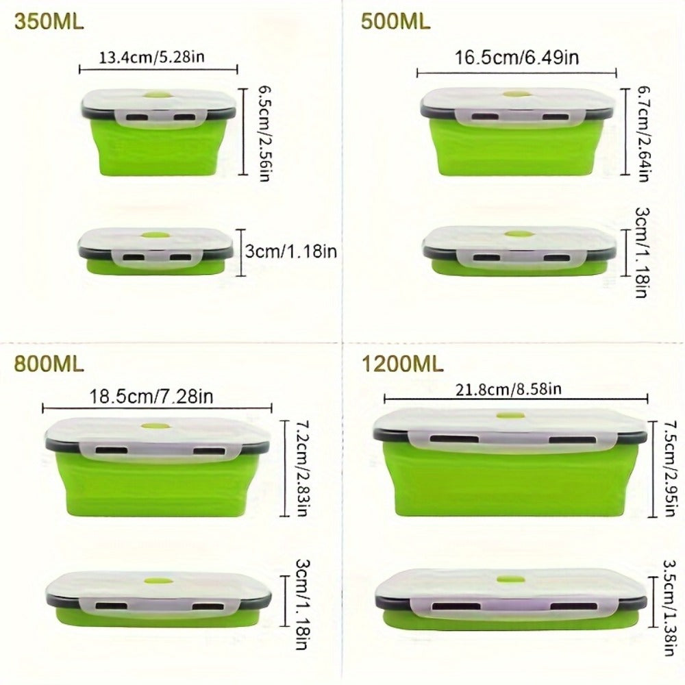 Storage Containers with Lids, Set, PEKARR 4-Piece Collapsible Rectangular Boxes with Latching Lids in Three Edge Colors