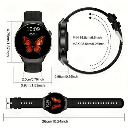 Smartwatch Alarm with Silicone Strap – Wireless Calling, Pedometer, Calorie Tracker, Music Playback, Remote Camera & Multi-Sport Modes