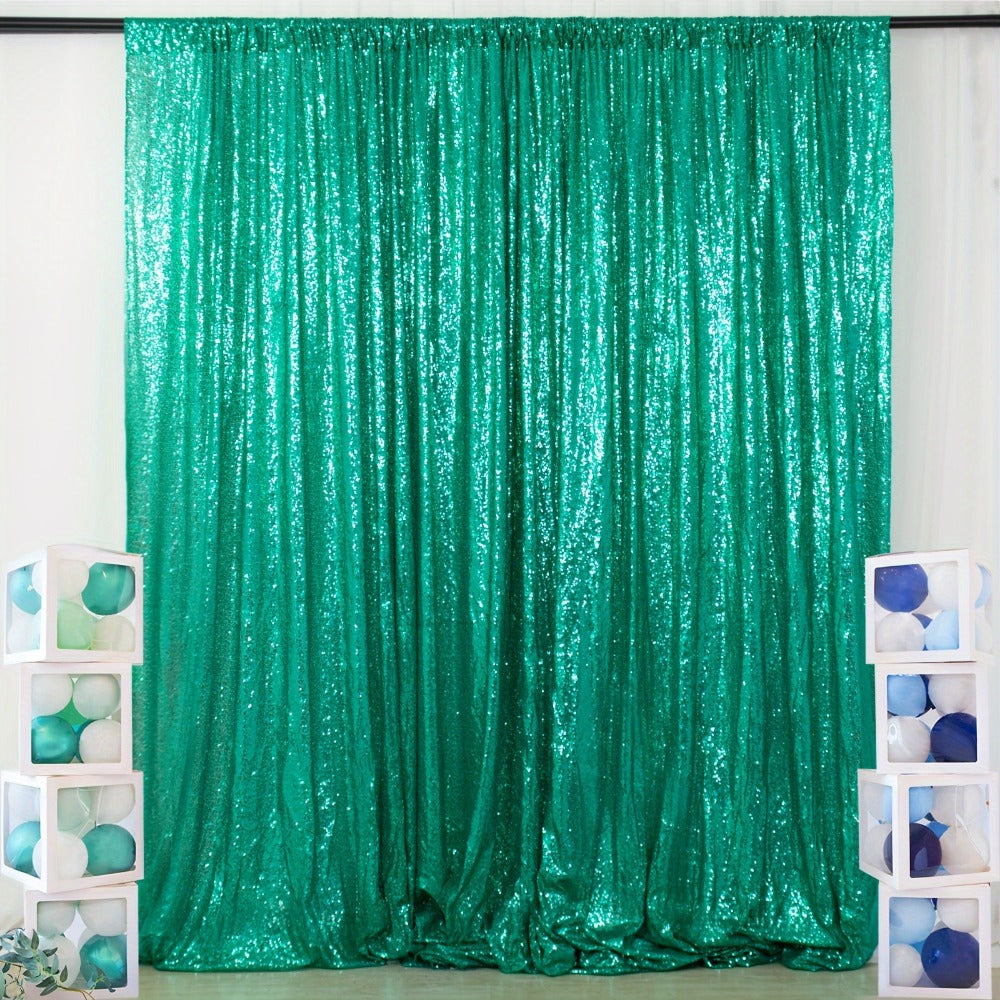 Sequin Backdrop Curtain for Party Wedding – 4x8ft Shimmering Glitter Curtain for Birthday Photo Booth Stage Decoration, Easy Hang