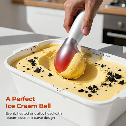 Electric Heated Ice Cream Scoop USB-C Rechargeable with 3 Temperature Settings 120°F 140°F 160°F IPX7 Handle Gift for Ice Cream Lovers