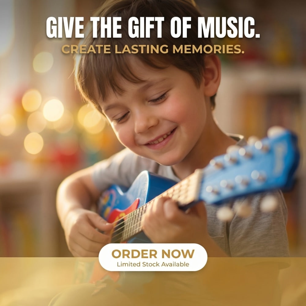 Kids Electric Guitar Toy with Microphone, Lights & Sounds, Musical Instrument Toy for Toddlers Ages 3-8