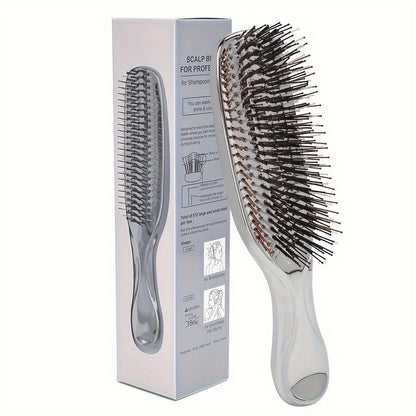 Air Cushion Comb Scalp Massage Brush Anti-Static Detangling Hair Comb Electroplated Flexible Cushion Pins Frizz Control Stimulates Hair