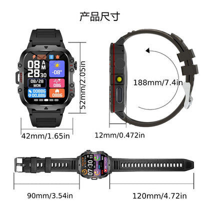 Smartwatch Men's Outdoor LED backlit touchscreen with Wireless Calling & LED Display, USB Charging, Multiple Sport Modes, Heart Rate