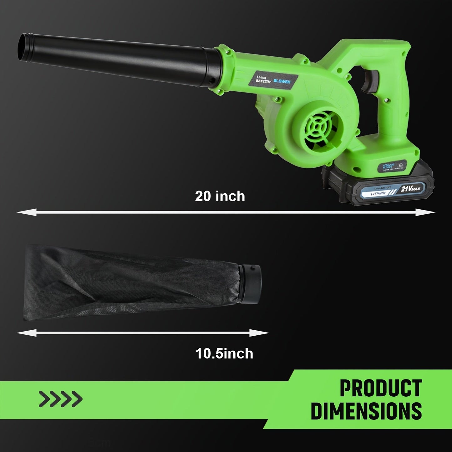 Cordless Leaf Blower, Battery Powered Lawn Yard Snow Pet Hair for Garden, Patio and Yard Use