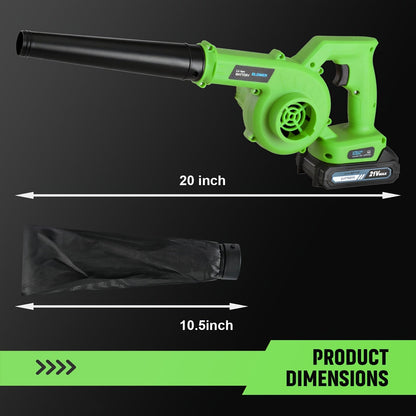 Cordless Leaf Blower, Battery Powered Lawn Yard Snow Pet Hair for Garden, Patio and Yard Use