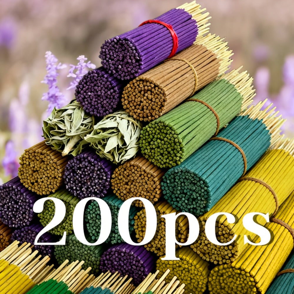 Incense Sticks 200pcs Aromatherapy Incense Set 4 Scents for Meditation Yoga Purification Home for Entryways, Bedrooms and Living Spaces