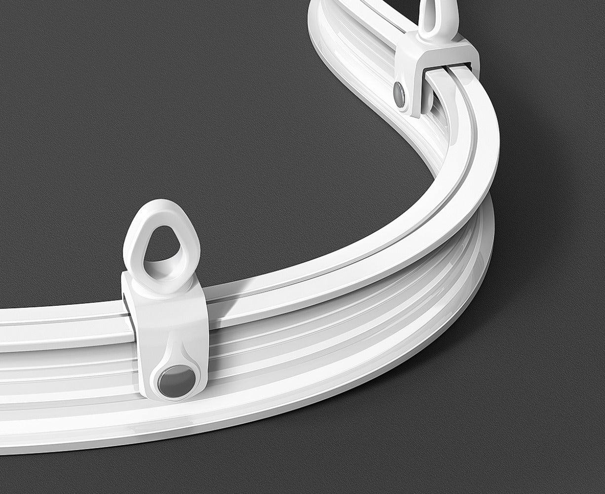 Flexible Curtain Rail Track, Bendable PVC Ceiling Mount Curtain Rod for Bay Window, Bathroom & Home Decor