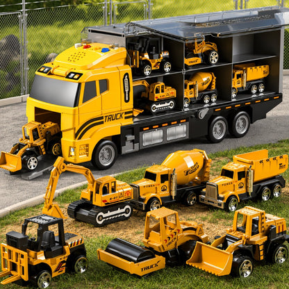 13-in-1 Construction Truck Vehicle Toy Set with Die-Cast Metal Cars & Play Mat with the Listed Color, Size or Set Options for Everyday Use