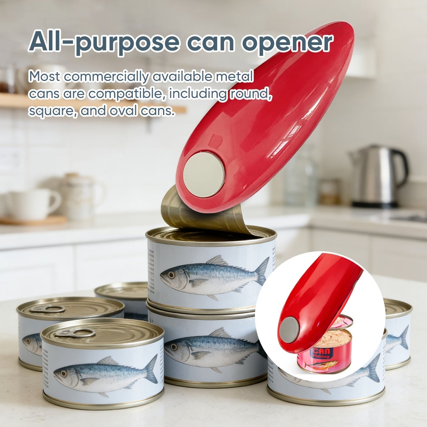 Electric Can Opener One Touch – Hands Free for Seniors & Arthritis, Kitchen & Camping Gift