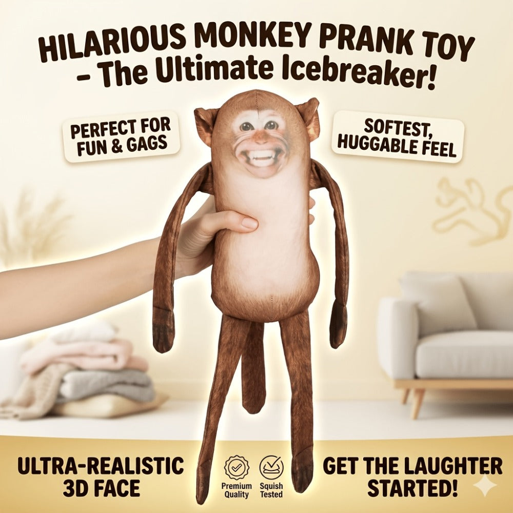 Magnetic Monkey Plush Toy 9.8 Inch, Funny Hanging Fridge Magnet Stuffed Animal Mischief Monkey for Office Home Kitchen Locker Decor