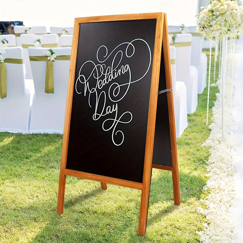 A-Frame Chalkboard Sign Double Sided Magnetic Wooden Standing Blackboard Menu Display Board for Entryways, Bedrooms and Living Spaces