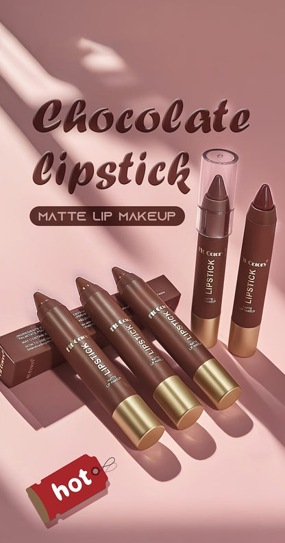 Lipstick Set, Fit Colors 6-Piece Matte Crayon Collection with Brown, Nude, Pink and Purple Colors