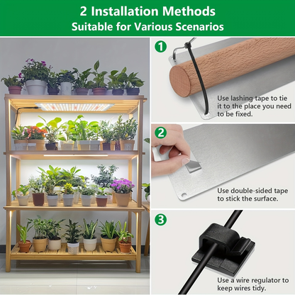 Under-Shelf LED Plant Light Panel Set with Dimming and Timer Controls, 2 or 4 Pack for Indoor Racks