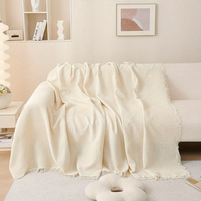 Sofa Throw Cover with Tassels Scratch Resistant Breathable Couch Blanket Slipcover for Entryways, Bedrooms and Living Spaces
