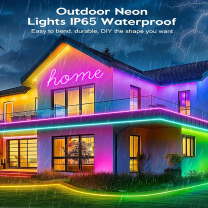 Neon Rope Lights RGB LED Flexible Strip with App & Remote Control, Music Sync, Cuttable, 24V Safe