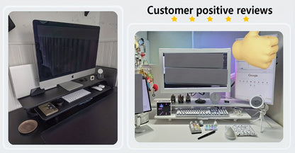 Dual Monitor Stand Riser with Storage E-Sports Style, Adjustable Height Desk Organizer with Cable Management
