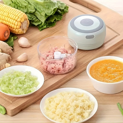 Mini Food Processor USB Rechargeable Electric Chopper 9.47oz, Portable Wireless Meat Grinder & Blender for Garlic