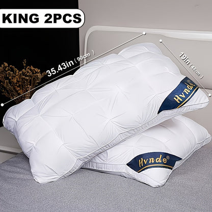 Luxury Hotel Pillows 2-Pack, King & Queen Size, Polyester Fill, Satin Cover, Deep Sleep Neck Support
