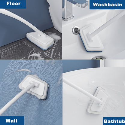 Long-Handle Sponge Cleaning Brush Set with 6, 10 or 15 Replaceable Pads and 23.22-Inch Handle