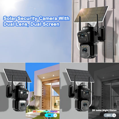 Security Camera QW8 2K Solar Model with 10x Optical Zoom, 360 PTZ, Color Night Vision and IP66