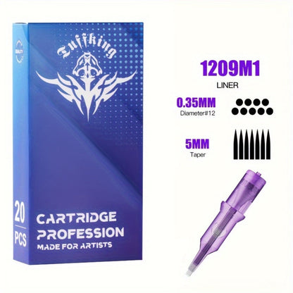 Disposable Tattoo Needles Mixed Size Sterilized RL RS M1 0.35mm, Safety Tattoo Needle Set for Tattoo Artists and Beginners