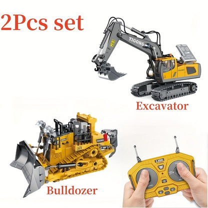 RC Construction Vehicle Set for Kids 2 3 4 Piece 2.4GHz 12-Channel Excavator with the Listed Color, Size or Set Options for Everyday Use