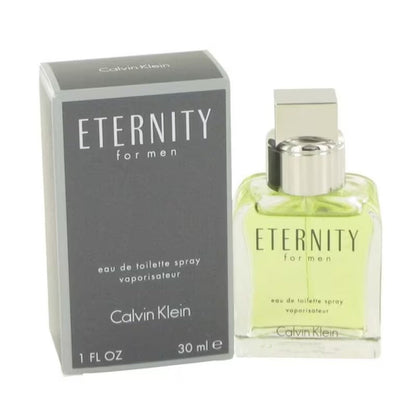 Cologne Eau de Parfum for Men Calvin Klein Eternity with Clear Spray Bottle and Gray Presentation Box